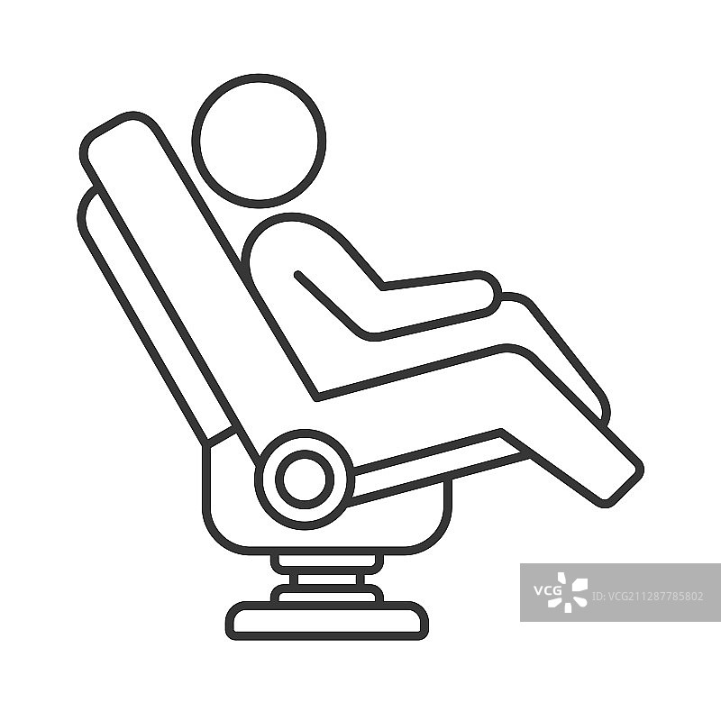 白色背景上的按摩椅线性图标图片素材