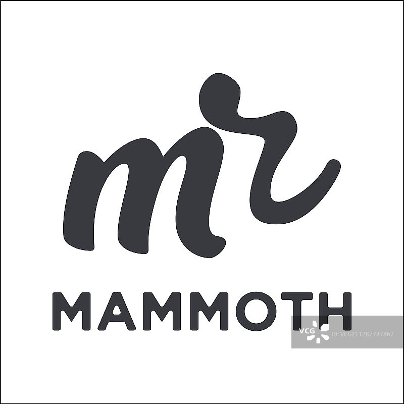 猛犸象M字母标志图片素材