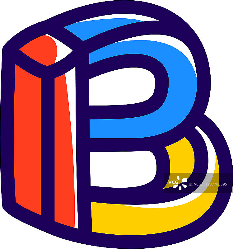 B字母不可能的形状标志图片素材