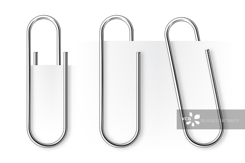 倾斜的金属回形针页面夹图片素材