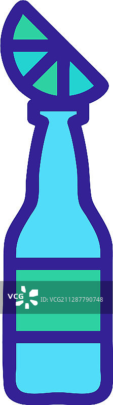 青柠汁轮廓图标图片素材