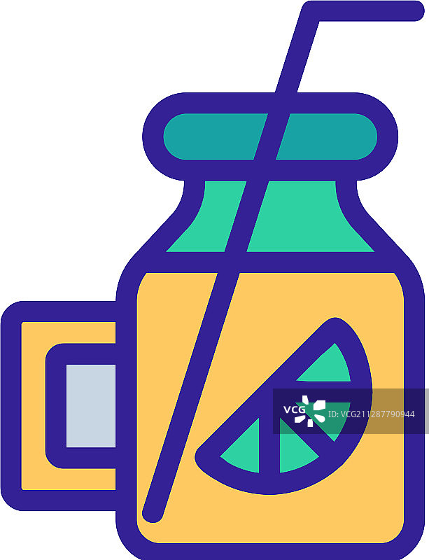 青柠鸡尾酒轮廓图标图片素材