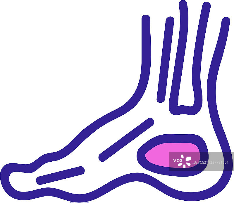 孤立的脚部轮廓图标符号图片素材