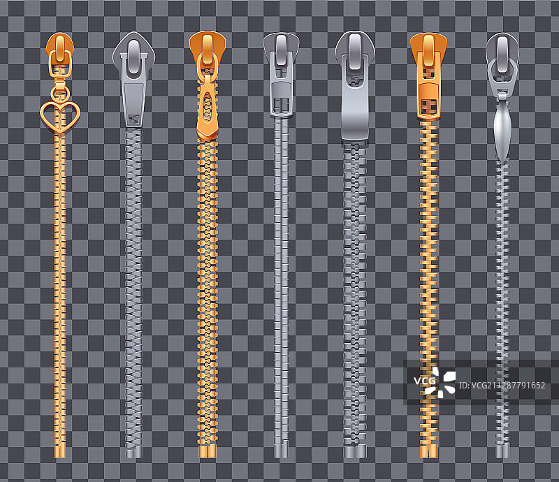 透明拉链条套装图片素材