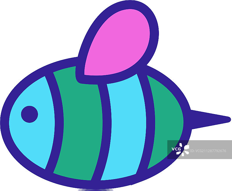 蜜蜂图标独立轮廓符号图片素材