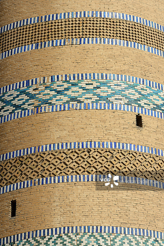 联合国教科文组织世界遗产：乌兹别克斯坦花剌子模希瓦伊钦卡拉古城，伊斯兰霍贾宣礼塔图片素材