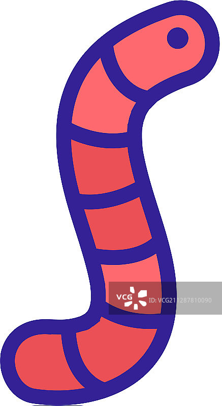 孤立的蠕虫轮廓符号图片素材