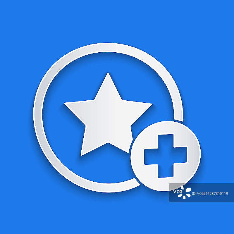 蓝色背景上的剪纸风格星星图标图片素材