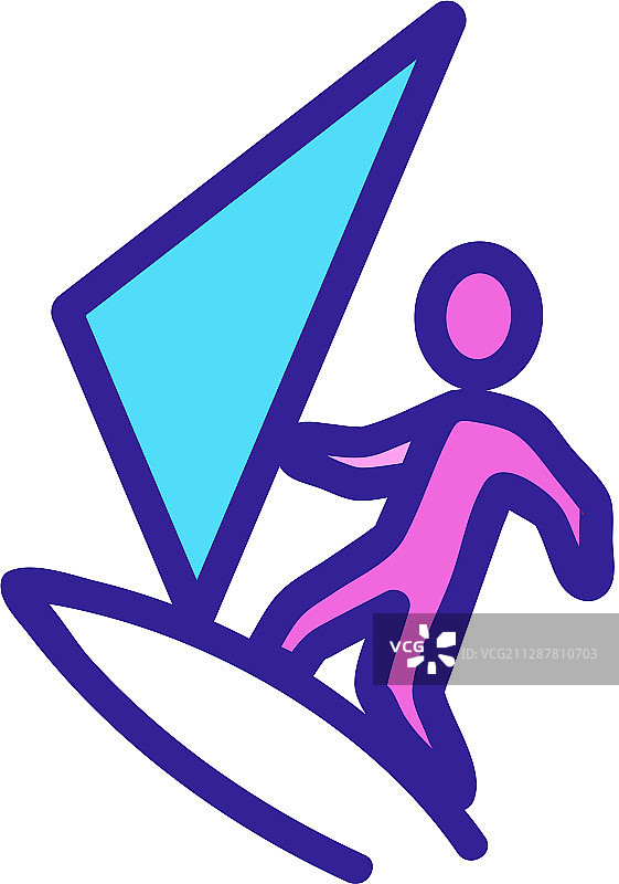 海滩冲浪板轮廓图标图片素材