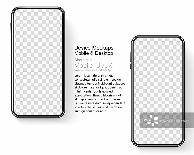 带逼真阴影的白色智能手机模型图片素材