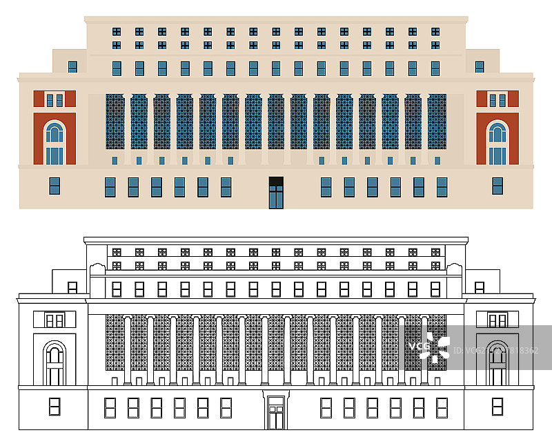 哥伦比亚大学图书馆正面图图片素材
