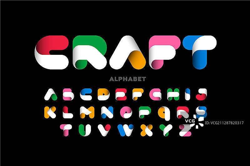 手工风格的彩色字体设计图片素材