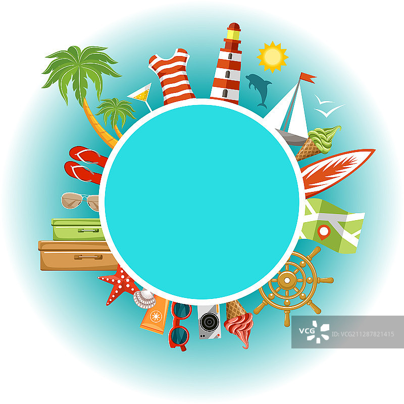 夏季主题空白海报图片素材