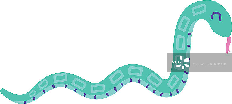 绿色蛇卡通动物涂鸦图片素材