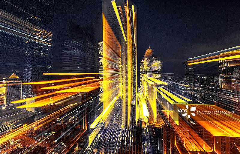 南京城市夜景拉曝图片素材