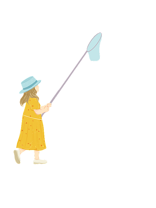 户外小女孩捕捉蝴蝶图片素材