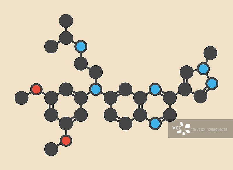 厄达替尼癌症药物分子图片素材