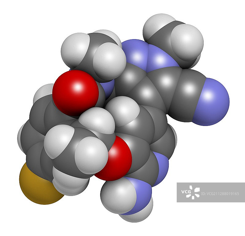 洛拉替尼抗癌药物分子图片素材