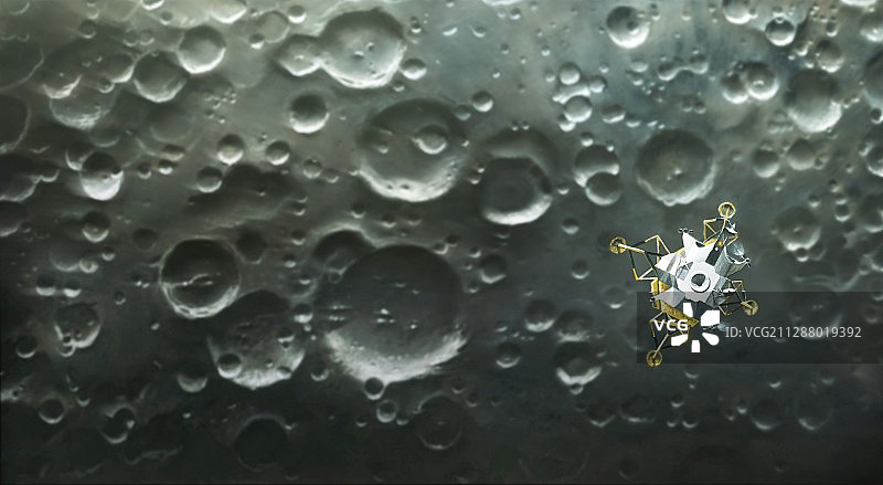 月球上的登月舱插画图片素材