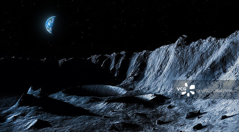 从月球看地球插图图片素材