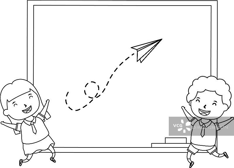 可爱的小学生情侣角色图片素材