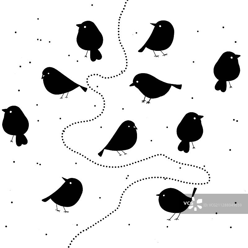 小鸟聚会图片素材