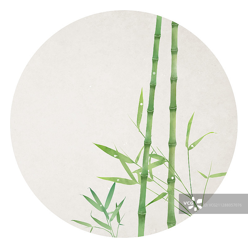 中式古风插画竹林图片素材