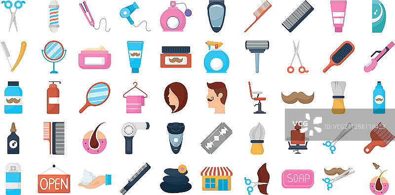 理发店图标素材包图片素材