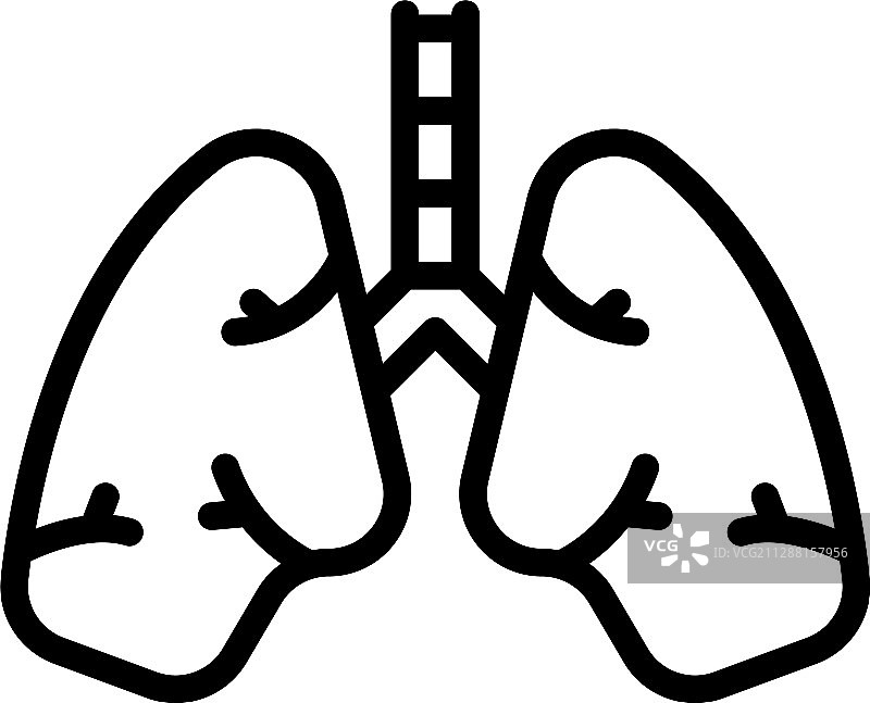 人体肺部轮廓风格图标图片素材