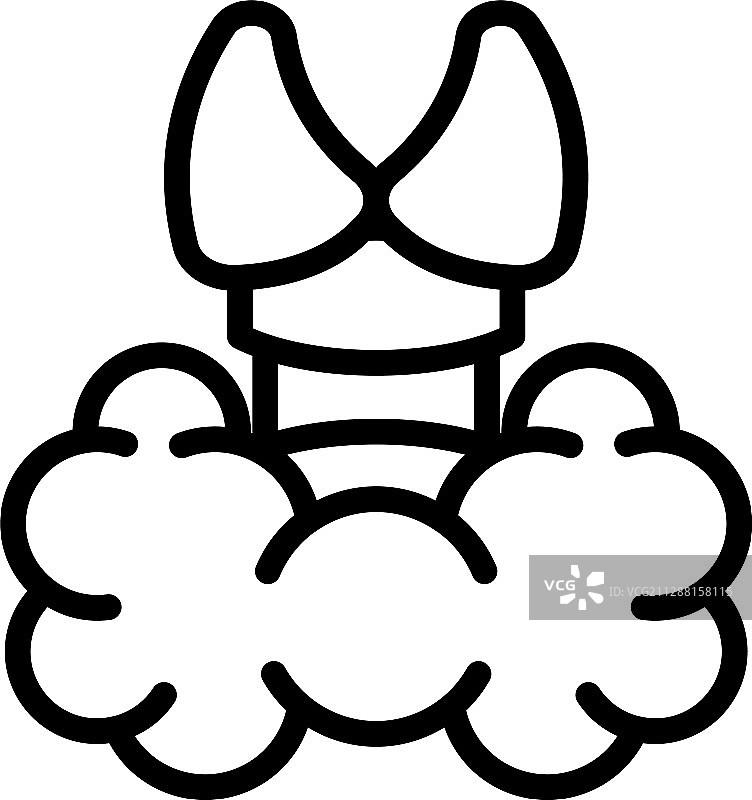 健康腺体甲状腺轮廓图标图片素材