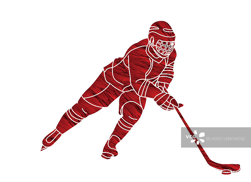 冰球运动员卡通运动图形图片素材