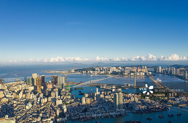 澳门半岛全景拍摄图片素材