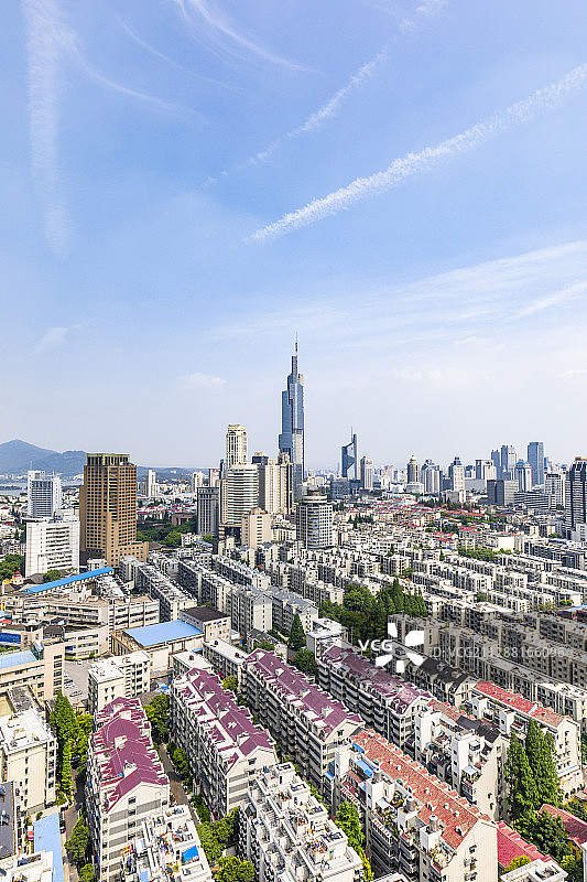 南京城市建筑紫峰大厦风光全景图片素材