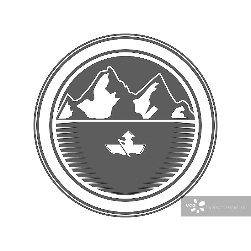 湖景山峰时尚标志图片素材