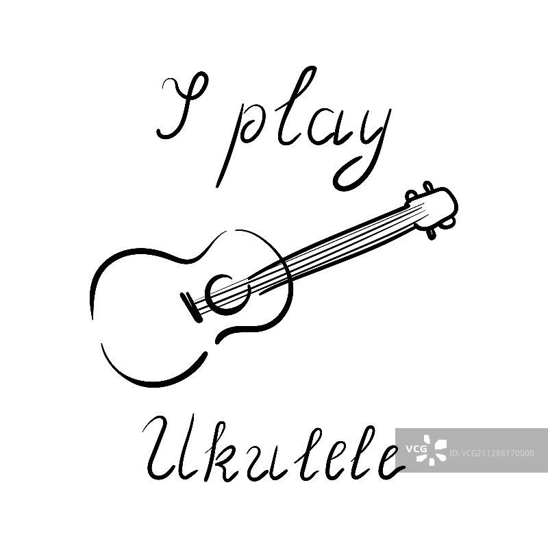 我弹尤克里里-音乐字母图片素材