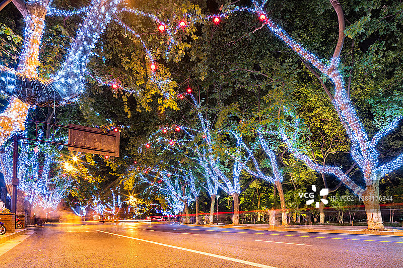 杭州南山路夜景图片素材