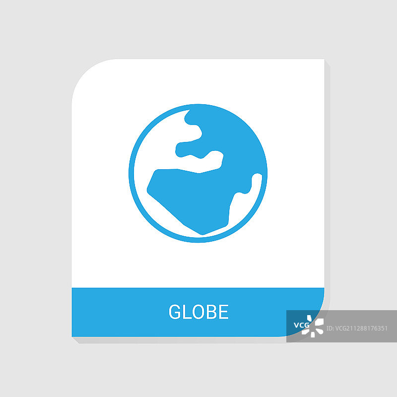 地球图标（可编辑填充，太空探索主题）图片素材