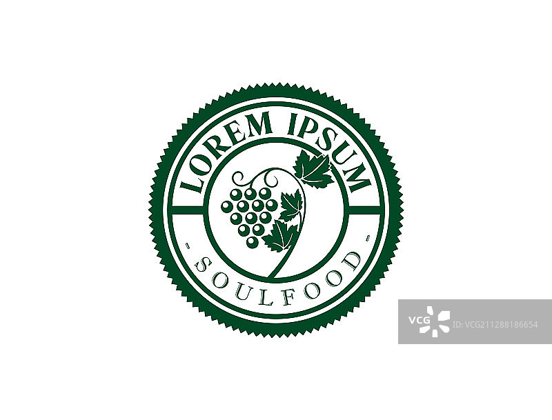 圆形复古葡萄水果标志图片素材