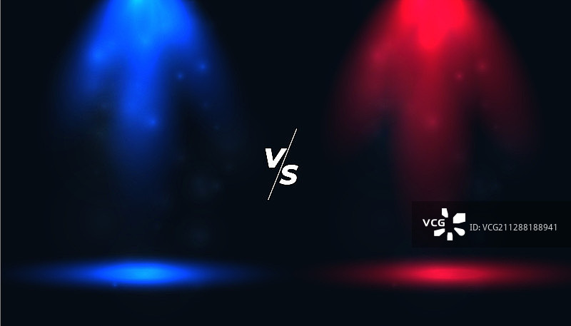 蓝红聚光灯下的对战背景图片素材