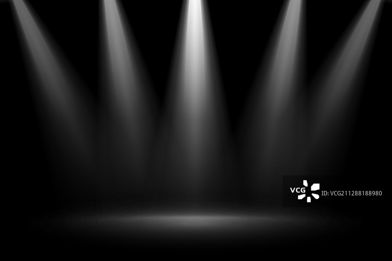 黑色背景上的舞台聚焦射灯图片素材