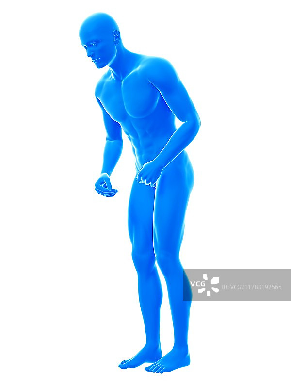 人物身体微倾痛苦状插画图片素材