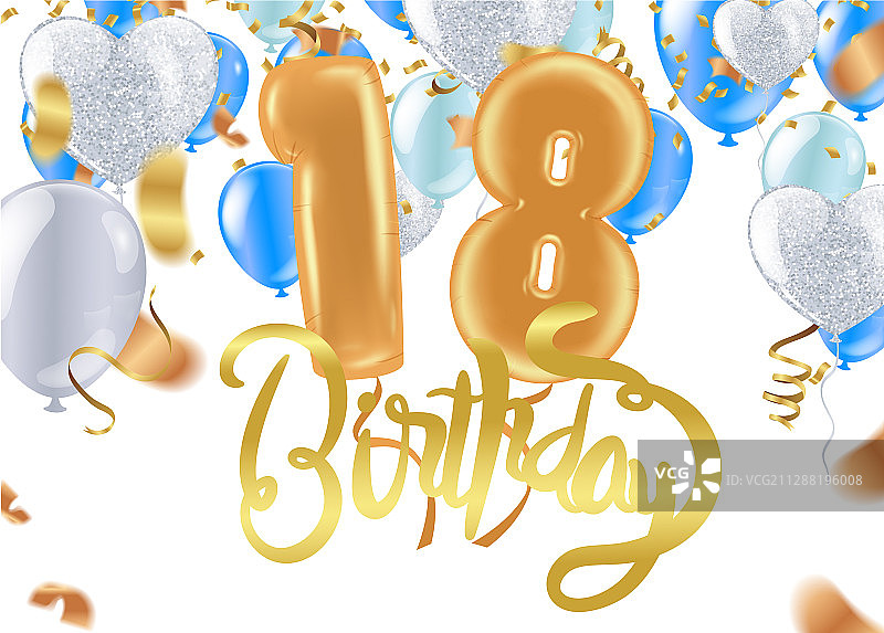 18岁生日庆祝贺卡设计图片素材