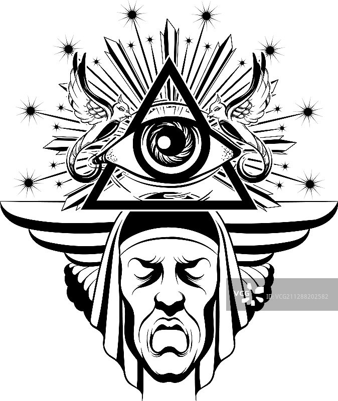 手绘悲伤的男人面具图片素材