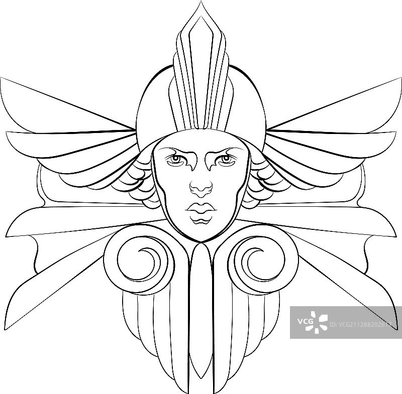 手绘女人头像图片素材