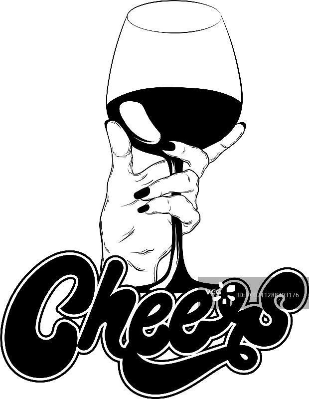 手绘逼真干杯图图片素材
