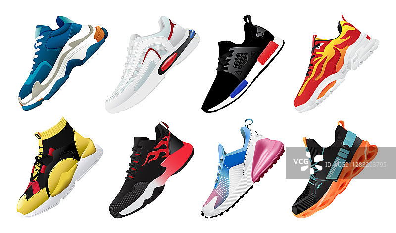 新款时尚健身运动鞋套装图片素材