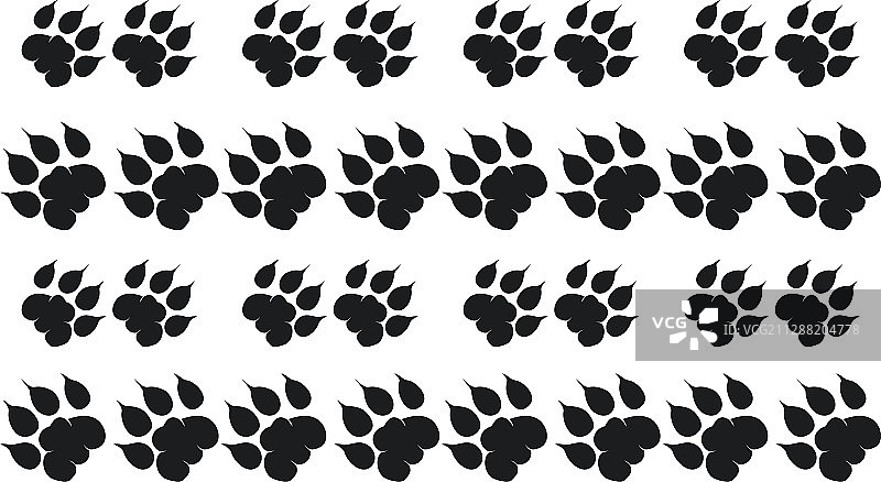 老虎行走脚印设计，狮子脚印图片素材