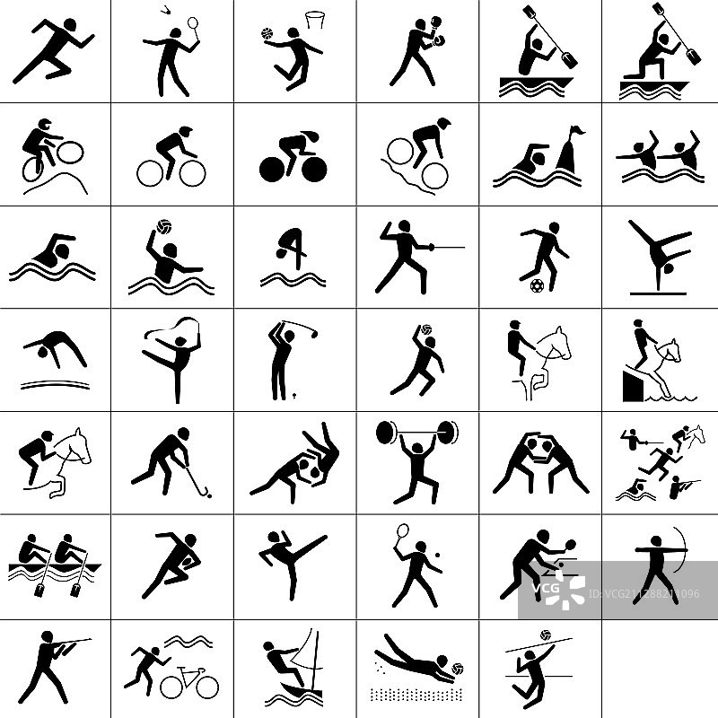 各种运动项目象形图图片素材