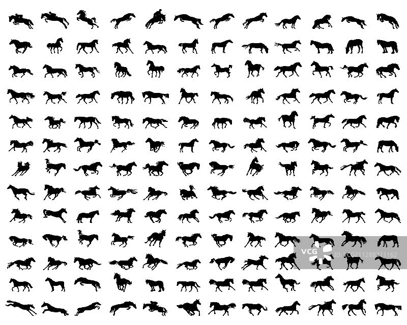 大型马匹剪影合集图片素材