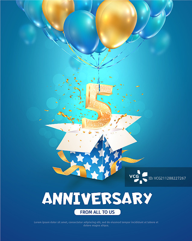 庆祝5周年生日3D图片素材